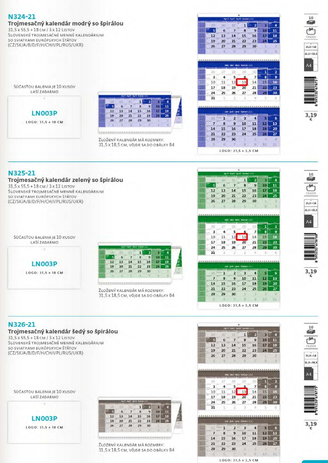 Viacmesačn&eacute; a pl&aacute;novacie kalend&aacute;re - 3 a viacmesačn&eacute; kalend&aacute;re